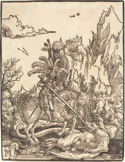 Sint Joris doodt de draak door Albrecht Altdorfer