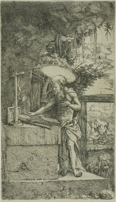 Sint Hiëronymus Lezend door Albrecht Altdorfer