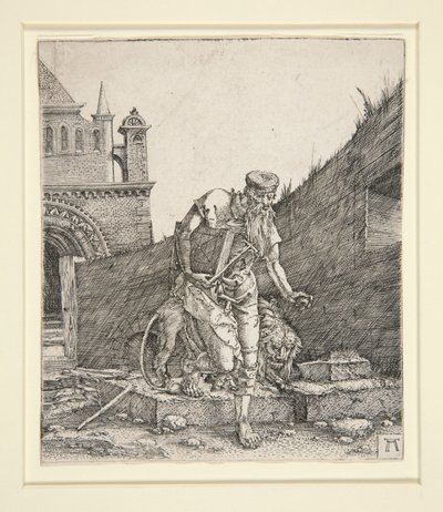 Sint Hiëronymus bij een muur door Albrecht Altdorfer