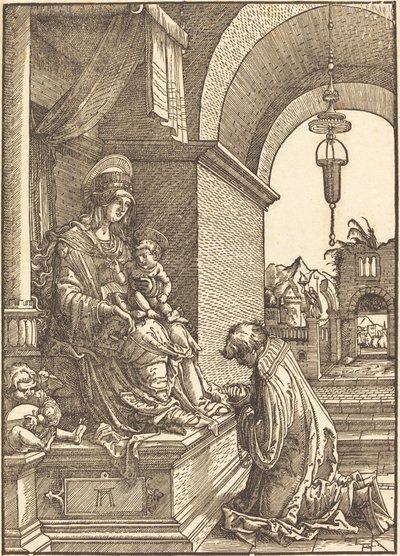 Smeekeling Knielend voor de Maagd en Kind door Albrecht Altdorfer