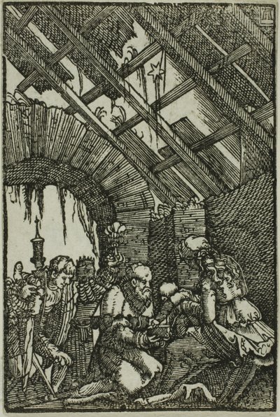 De aanbidding der wijzen, uit De val en verlossing van de mens door Albrecht Altdorfer