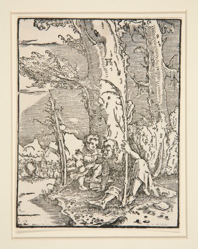 Het Kind Jezus met Sint Christoffel, uit de serie De Val en Verlossing van de Mens door Albrecht Altdorfer