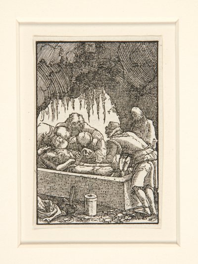 De graflegging van Christus, uit de serie De val en verlossing van de mens door Albrecht Altdorfer