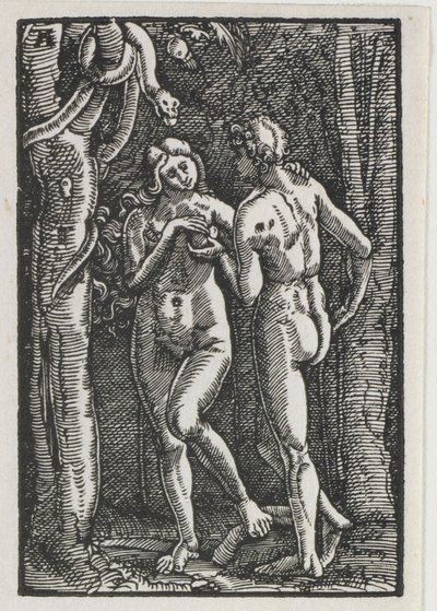De Val en Verlossing van de Mens: Adam en Eva eten de Verboden Vrucht, ca. 1513 door Albrecht Altdorfer
