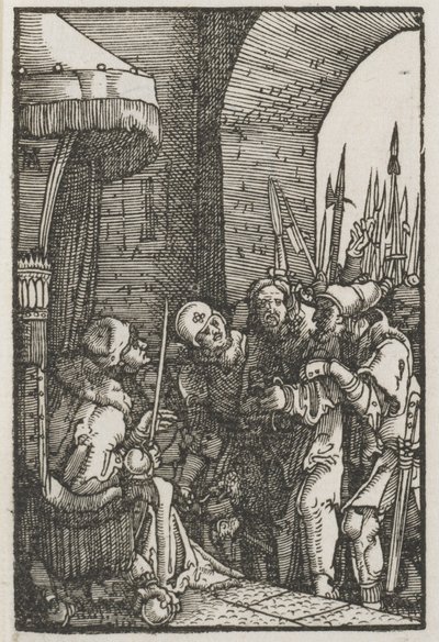 De Val en Verlossing van de Mens: Christus voor Pilatus door Albrecht Altdorfer
