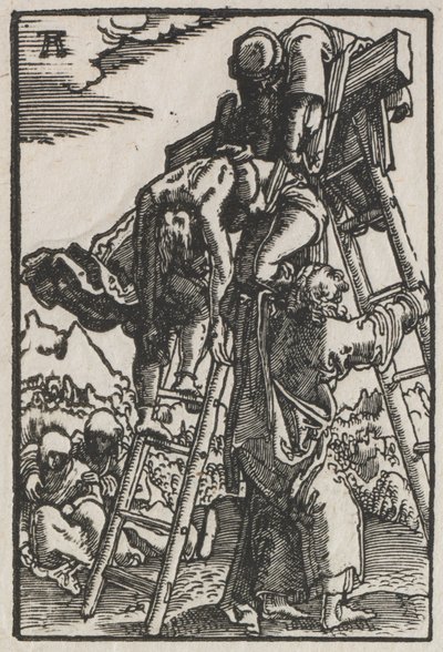 De val en verlossing van de mens: Afdaling van het kruis, c. 1515 door Albrecht Altdorfer