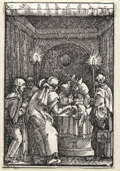De val en verlossing van de mens: Joachims offer afgewezen door de hogepriester, c. 1515 door Albrecht Altdorfer
