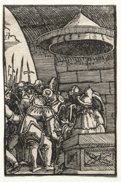 De Val en Verlossing van de Mens: Pilatus Wast Zijn Handen door Albrecht Altdorfer