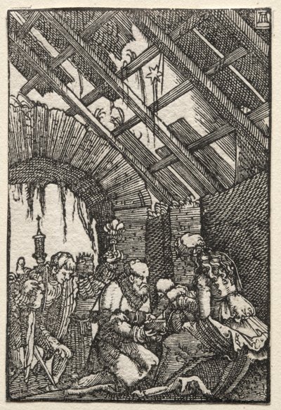 De Val en Verlossing van de Mens: De Aanbidding der Wijzen door Albrecht Altdorfer