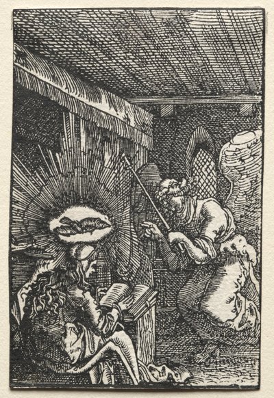 De Val en Verlossing van de Mens: De Aankondiging, ca. 1515 door Albrecht Altdorfer