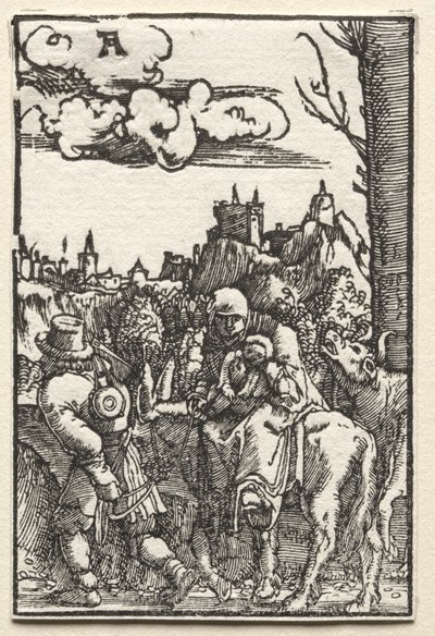 De val en verlossing van de mens: De vlucht naar Egypte, ca. 1515 door Albrecht Altdorfer