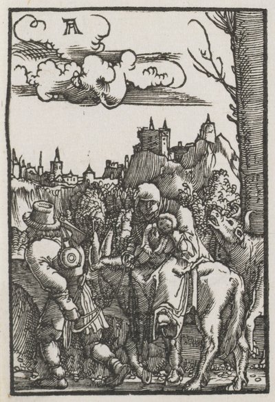 De val en verlossing van de mens: De vlucht naar Egypte door Albrecht Altdorfer