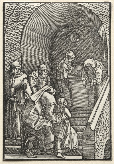 De val en verlossing van de mens: De presentatie van de Maagd in de tempel door Albrecht Altdorfer