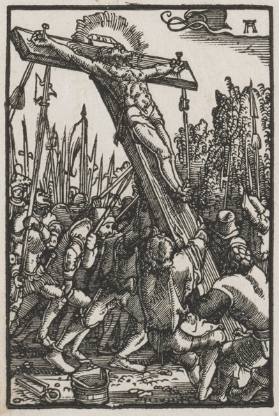 De Val en Verlossing van de Mens: Het Opheffen van het Kruis door Albrecht Altdorfer