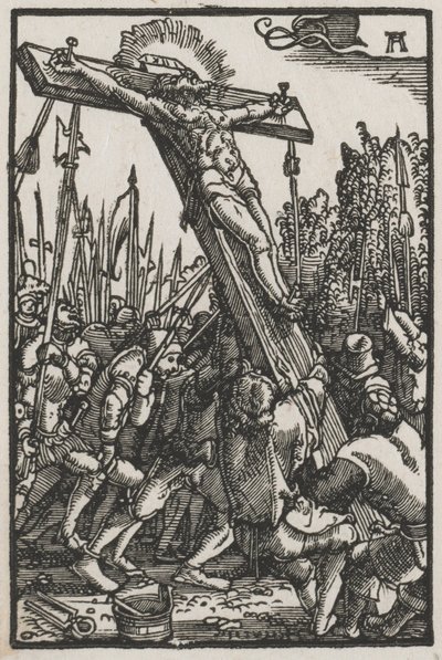 De Val en Verlossing van de Mens: Het Oprichten van het Kruis, c. 1515 door Albrecht Altdorfer