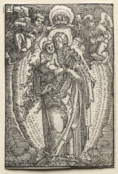 De val en verlossing van de mens: De Maagd als koningin van de hemel door Albrecht Altdorfer
