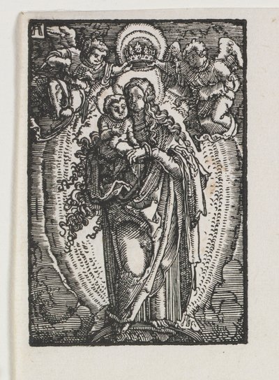 De Val en Verlossing van de Mens: De Maagd als Koningin van de Hemel door Albrecht Altdorfer