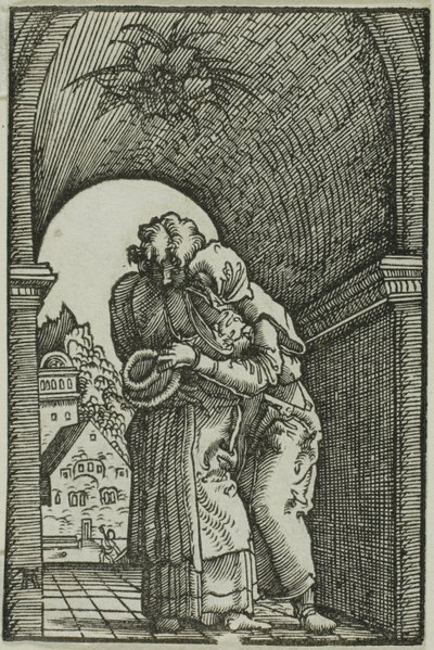 De ontmoeting van Joachim en Anna, uit De val en verlossing van de mens door Albrecht Altdorfer