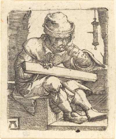De peinzende timmerman door Albrecht Altdorfer