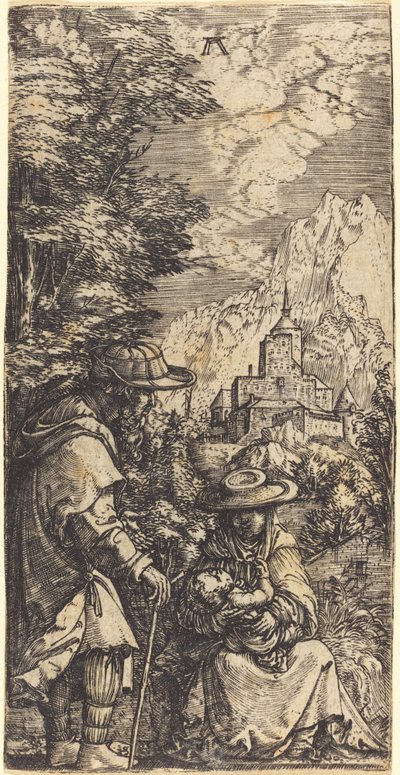 De Rust tijdens de Vlucht naar Egypte door Albrecht Altdorfer
