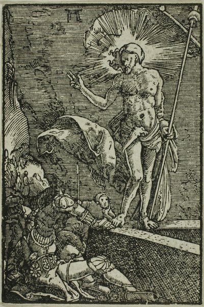 De opstanding, uit De val en verlossing van de mens door Albrecht Altdorfer