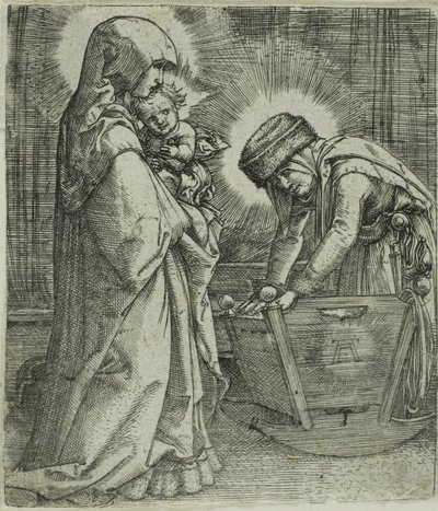 De Maagd en Kind met Sint Anna bij de Wieg door Albrecht Altdorfer