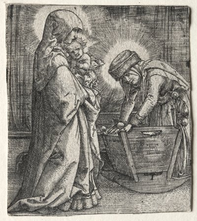 De Maagd met het Kind en Sint Anna bij de wieg, 1520-1526 door Albrecht Altdorfer