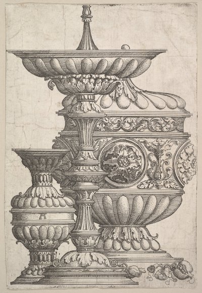 Drie Elegante Vaten op een Witte Achtergrond, ca. 1525 door Albrecht Altdorfer