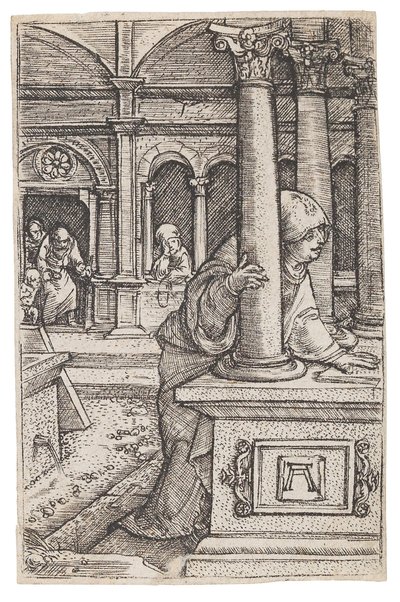Maagd Maria op zoek naar de twaalfjarige Jezus in de Tempel, c. 1519 door Albrecht Altdorfer