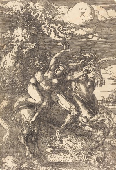 Ontvoering op een Eenhoorn, 1516 door Albrecht Dürer