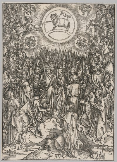 Apocalyps: De aanbidding van het lam—Het lied van de uitverkorenen door Albrecht Dürer