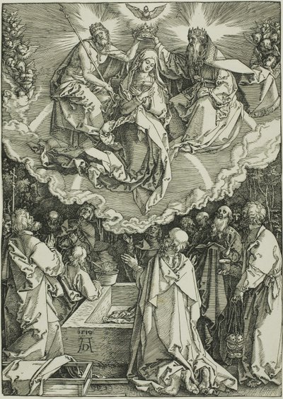 Hemelvaart en kroning van de Maagd, uit Het leven van de Maagd door Albrecht Dürer