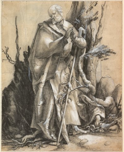 Baardige Heilige in een Bos door Albrecht Dürer