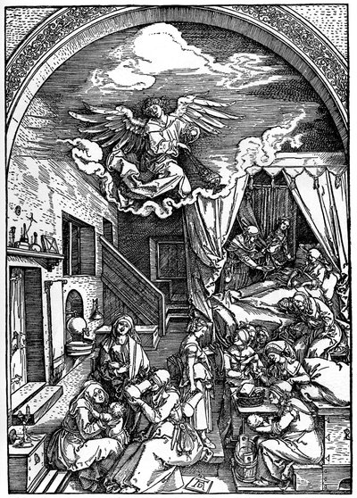 Geboorte van de Maagd, 1502-1505 door Albrecht Dürer
