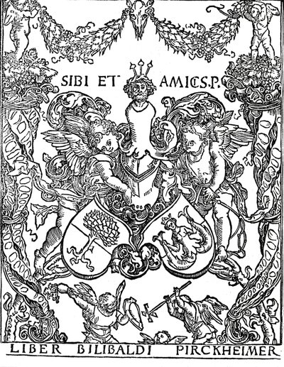 Boekplaat van Willibald Pirkheimer, ca. 1502-1503, 1906 door Albrecht Dürer
