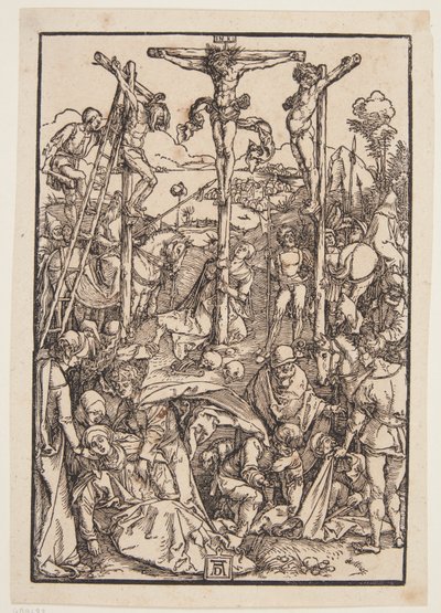 Calvarie (bescheiden houtsnede) door Albrecht Dürer