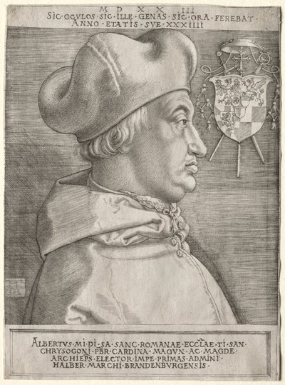 Kardinaal Albrecht van Brandenburg - De Grote Plaat door Albrecht Dürer