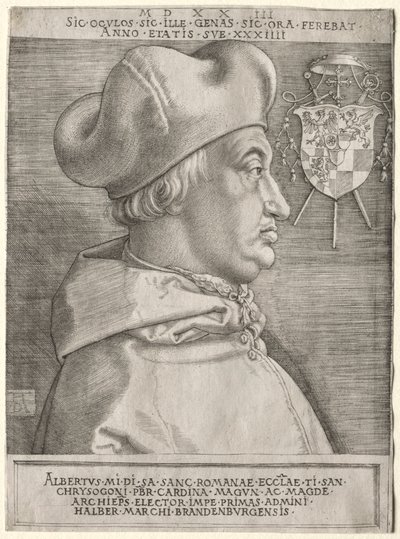 Kardinaal Albrecht van Brandenburg - De Grote Plaat, 1523 door Albrecht Dürer