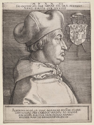 Kardinaal Albrecht van Brandenburg - de Grote Plaat door Albrecht Dürer
