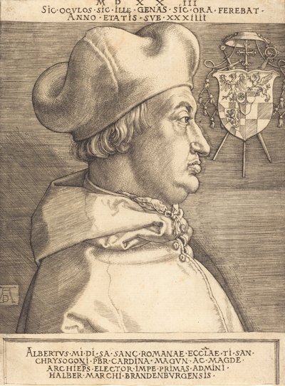Kardinaal Albrecht van Brandenburg Grote Kardinaal, 1523 door Albrecht Dürer