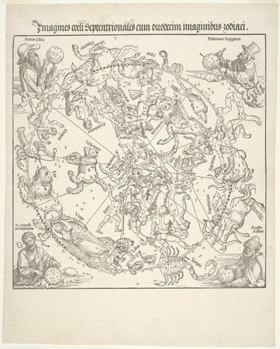 Hemelkaart van de noordelijke hemel (Imagines coeli septentrionalis) door Albrecht Dürer
