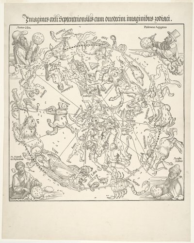 Hemelkaart van de noordelijke hemel (Imagines coeli septentrionalis) door Albrecht Dürer