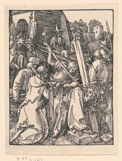 Christus draagt het kruis, uit de serie De Kleine Passie door Albrecht Dürer