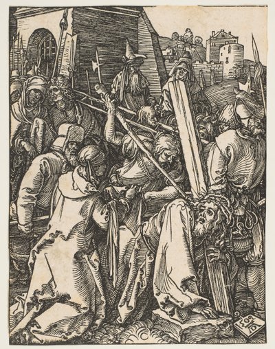 Christus draagt het kruis, uit De Kleine Passie door Albrecht Dürer