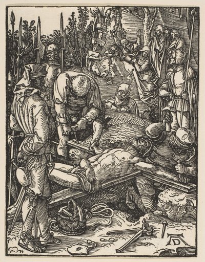 Christus aan het Kruis Genageld, uit De Kleine Passie, ca. 1509 door Albrecht Dürer