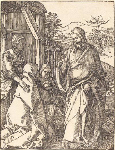 Christus neemt afscheid van zijn moeder door Albrecht Dürer