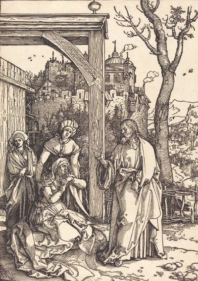 Christus neemt afscheid van zijn moeder, c. 1504-1505 door Albrecht Dürer