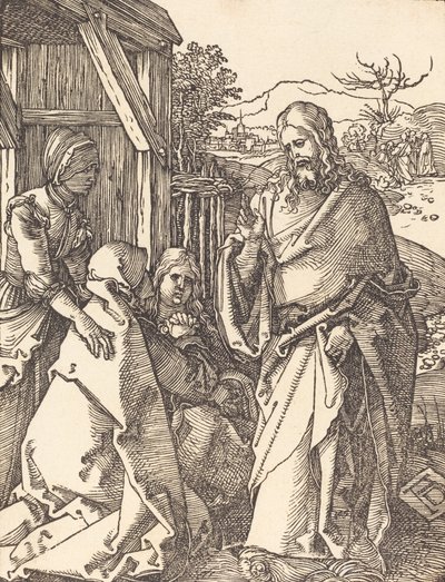 Christus neemt afscheid van zijn moeder, waarschijnlijk ca. 1509-1510 door Albrecht Dürer