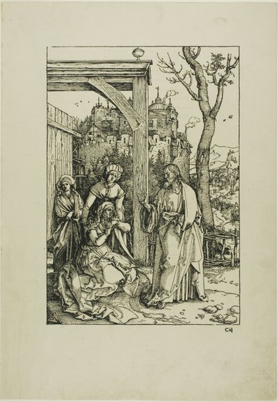 Christus neemt afscheid van zijn moeder, uit Het leven van de Maagd door Albrecht Dürer