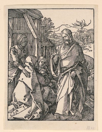 Christus Neemt Afscheid van Zijn Moeder, uit De Kleine Passie Serie door Albrecht Dürer